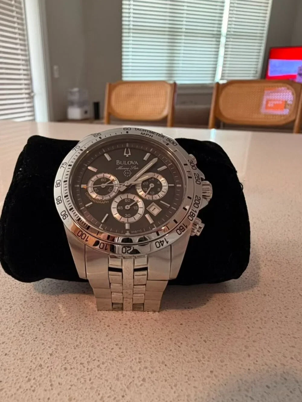 Bulova Marine Star Men's Watch Stainless Steel Excellent Condition